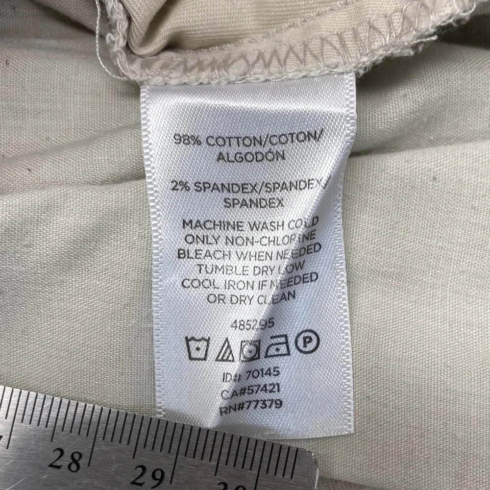 Ann Taylor Factory Chino Shorts Womens 4 Beige Khaki Cotton Stretch Mid Rise 9in